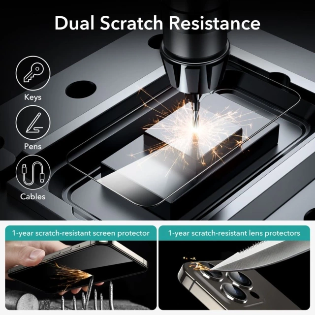 ESR Tempered Glass 2-Pack pro Apple iPhone 15 Pro Black