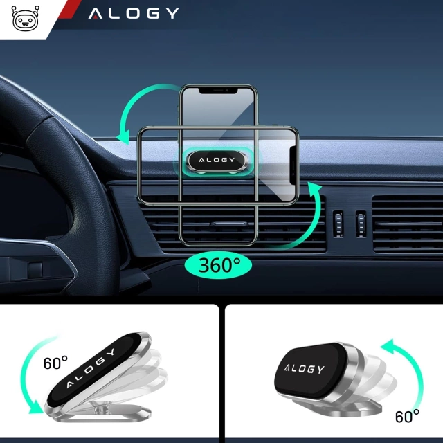 Alogy Universal-Auto-Magnethalterung für Telefon im Cockpit, für Armaturenbrett, Schwarz