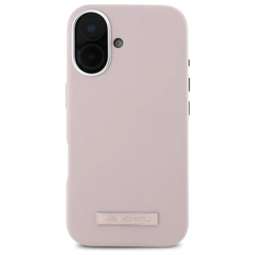 Puzdro Karl Lagerfeld pre iPhone 16 6,1" Pink MagSafe Hardcase FW Metal Plate
