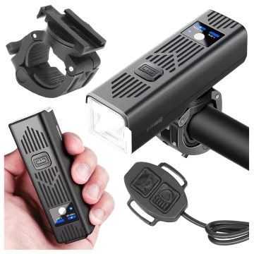 Bicycle lamp SUPER BRIGHT 8H LIGHTING front LED front bicycle light with BELL wired lighting 450LM 2000MAH waterproof bike light black