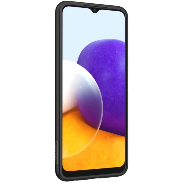 Nillkin Textured Case Odolné vystužené puzdro s gélovým rámom a nylonom na zadnej strane pre Samsung Galaxy A22 4G čierne
