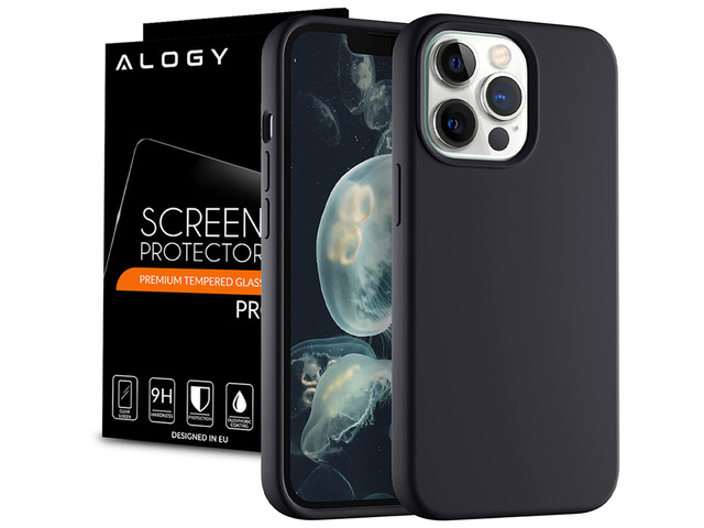 Захисний чохол для телефону Alogy Thin Soft Case для iPhone 13 Pro black Glass