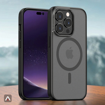 Матовий чохол Alogy MagCase для MagSafe Case with Magnetic Ring для Apple iPhone 13 Pro Black Glass