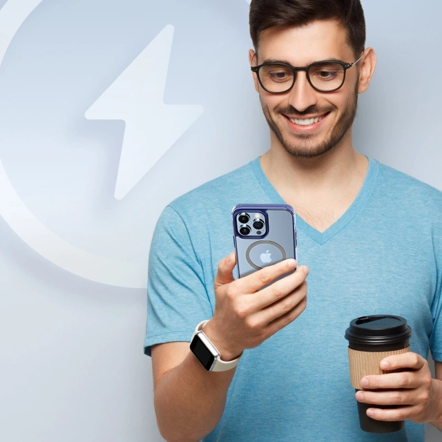 Pouzdro Dux Ducis Clin2 iPhone 14 Pro Magnetic MagSafe pouzdro modré