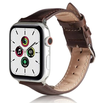 Шкіряний ремінець для смарт-годинника Beline для Apple Watch 42/44/45/49 мм коричневий/коричневий