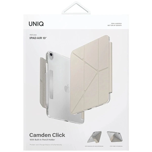Etui UNIQ Camden Click na iPad Air 13" 2024 - beżowe