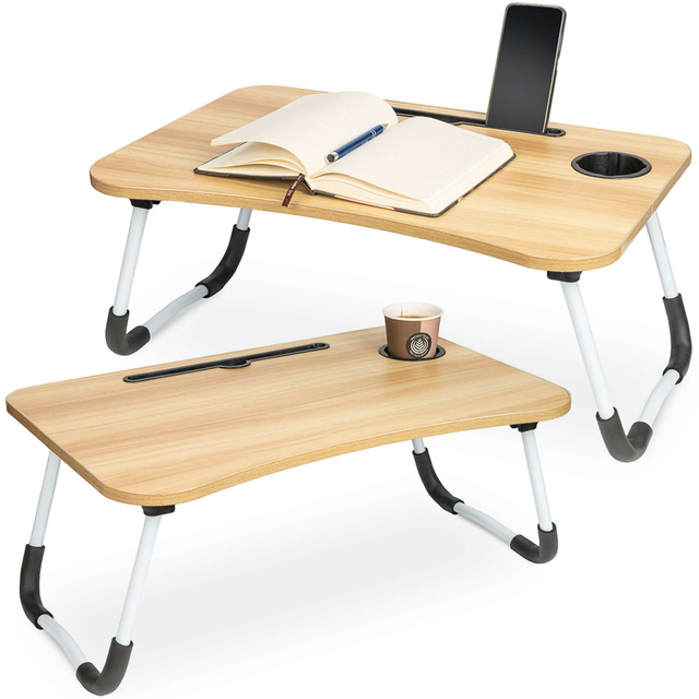 Prenosný skladací stôl na notebook Stolík na notebook pre Bed Breakfast Stojan na notebook MacBook Light Wood