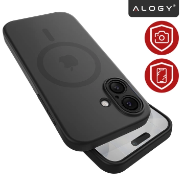 Pouzdro pro Apple iPhone 16 Pro Max Alogy MagSafe Hybrid Matte Case Matte Cover with Lens Protection Black
