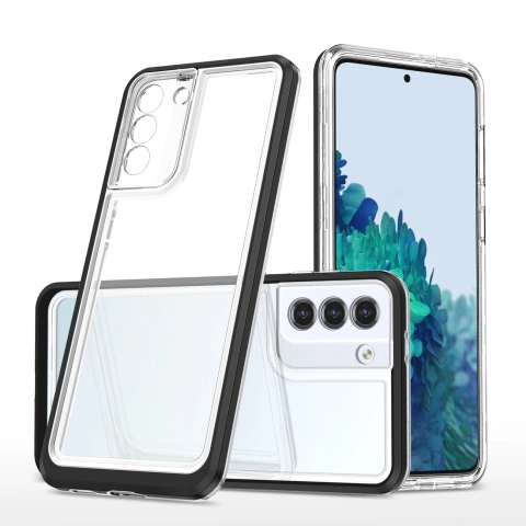 Прозорий чохол 3 в 1 для Samsung Galaxy S22 (S22 Plus) Frame Gel Cover Black