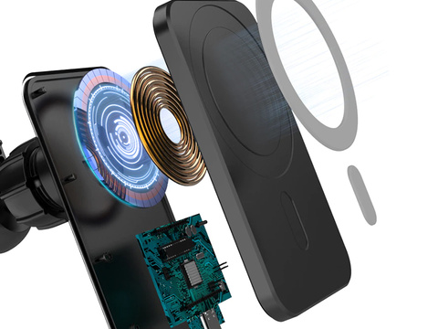 Car holder with Qi charger for MagSafe Alogy 15W grille