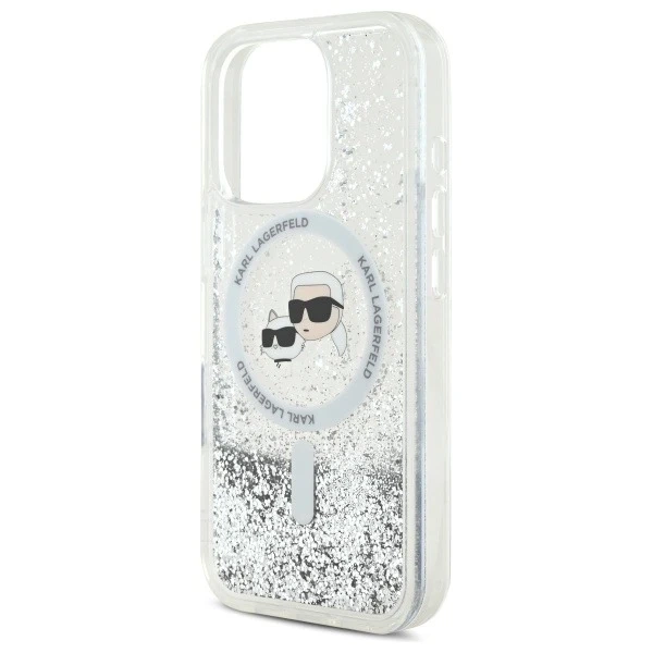 Etui Karl Lagerfeld für iPhone 16 Pro Max 6.9" Magsafe Hardcase Transparent Liquid Glitter Karl
