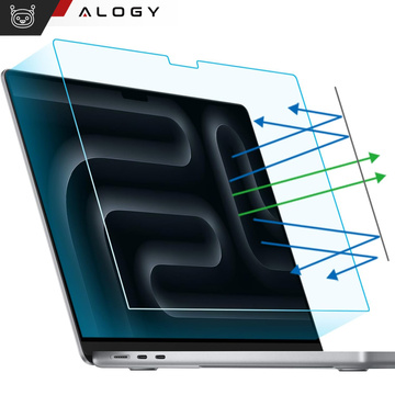 Matte screen protective foil for MacBook Air 15 2023 M2 A2941 15.3" Alogy Screen Protect Film with Anti Blue filter