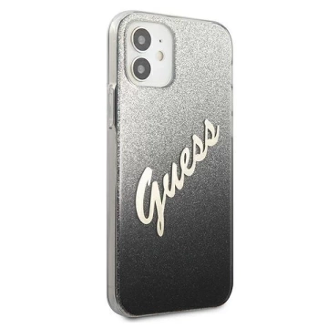 Guess GUHCP12SPCUGLSBK iPhone 12 mini 5,4" čierny/čierny pevný obal Glitter Gradient Script