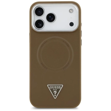 Etui Guess MagSafe do iPhone 17 Pro Triangle Logo Brown