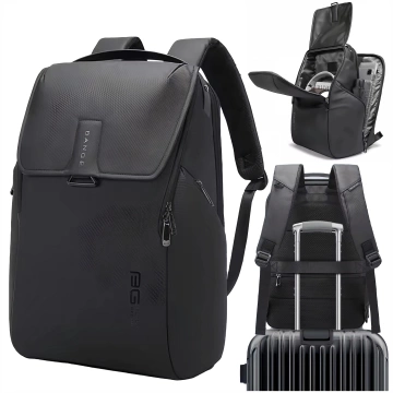 Bange Waterproof Backpack Laptop Bag 15.6" City Travel 46x30x19 cm for Work School Plane Men's Women's Black