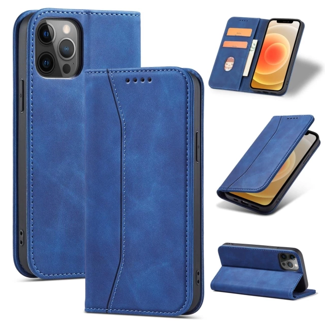 Magnet Fancy Case Чохол для iPhone 12 Pro Max Pouch Card Wallet Card Holder Blue