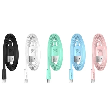 USAMS U2 USB-C plochý kábel 1,2m biely