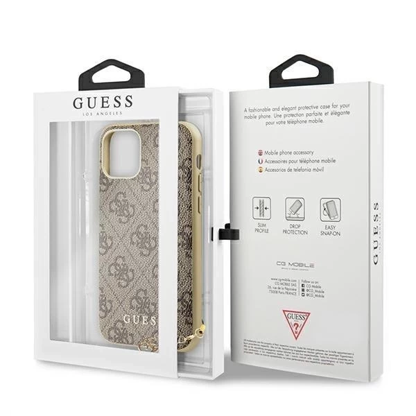 Guess GUHCN61GF4GBR iPhone 11 hnedý /brązowy pevný obal 4G Charms Collection