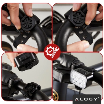 LED svetlo na bicykel 500 LM 200 LM Alogy DuoRide™ svetlá 20 LED svietidlo na bicykel vodotesné svetlo predné a zadné svetlo predné a zadné 2 sady
