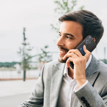 Pouzdro na iPhone 16 Dux Ducis Rafi II Mag MagSafe RFID stojánek černý