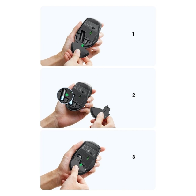 Mouse UGREEN optical wireless USB 2.4GHz 4000 DPI black (MU006)