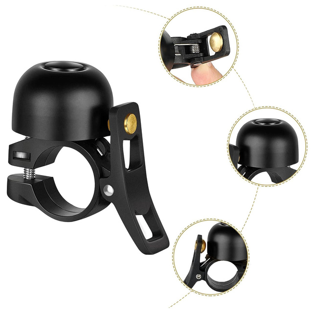 Bicycle bell for bicycle universal mini RockBros 2018-1ABK loud 120dB for handlebar waterproof black