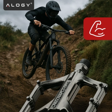 Platform bicycle pedals for MTB bicycles, aluminum 9/16" Black aluminum set [2 pcs.]