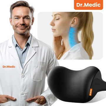 Masážny vankúš do opierky hlavy v aute – ergonomická opora hlavy, krku a zátylku, elektrický vibračný masážny prístroj pre vodiča a spolujazdca – Dr.Medic RelaxDrive™