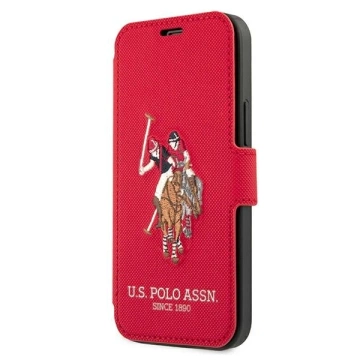 Puzdro na knižkový telefón US Polo Embroidery Collection iPhone 12 mini 5,4" red/ed