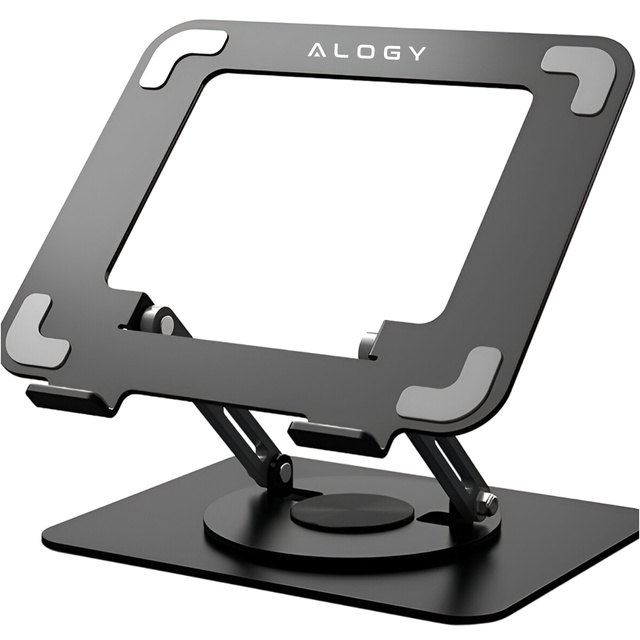 Підставка для ноутбука Macbook 17 Stand Holder Table Folding Swivel 360 Adjustable Aluminium for Alogy Desk Black