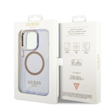Etui Guess GUHMP14XHTCMU iPhone 14 Pro Max 6,7" purpurowy/фіолетовий жорсткий чохол Gold Outline Translucent MagSafe
