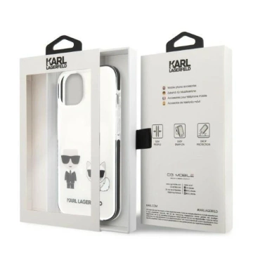 Ochranné pouzdro na telefon Karl Lagerfeld KLHCP13STPEKCW pro Apple iPhone 13 Mini 5,4" pevný obal bílý/bílý Karl