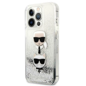 Karl Lagerfeld KLHCP13LKICGLS ochranné puzdro na telefón pre Apple iPhone 13 Pro / 13 6,1" strieborné/strieborné pevné puzdro Liquid Glitter Karl