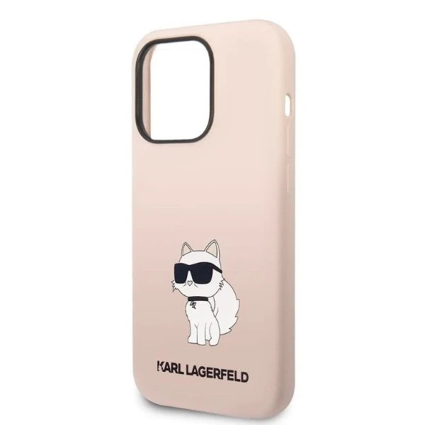 Karl Lagerfeld Pouzdro KLHCP14XSNCHBCP pro iPhone 14 Pro Max 6,7" pevné pouzdro Silikonová Choupette růžová/růžová