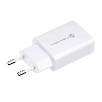 Ładowarka sieciowa Forcell QC 3.0 USB-C 18W + Kabel 1.2m Biała