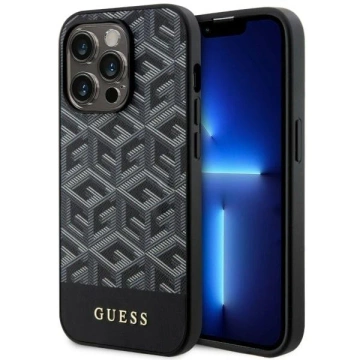 Etui na telefon Guess GUHMP14LHGCFSEK do Apple iPhone 14 Pro 6.1" czarny/black hardcase GCube Stripes MagSafe
