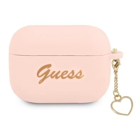 Чохол Guess GUAPLSCHSP AirPods Pro рожевий / Pink Silicone Charm Collection