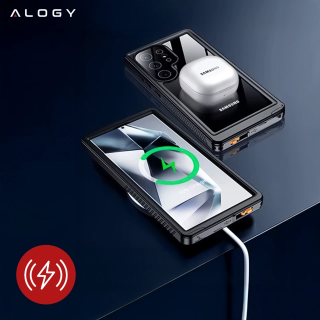 Case for Samsung Galaxy S24 Ultra Armored Waterproof IP68 360 Armor Case for Mag Safe Alogy black