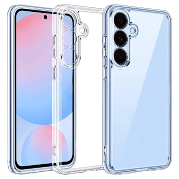 Priehľadný kryt pre Samsung Galaxy S25, zdvihnuté okraje, perfektné padnutie, PC TPU, kryt Alogy HybridShield™