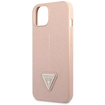 Guess GUHCP14MPSATLP case for Apple iPhone 14 Plus 6.7" pink/pink hardcase SaffianoTriangle Logo
