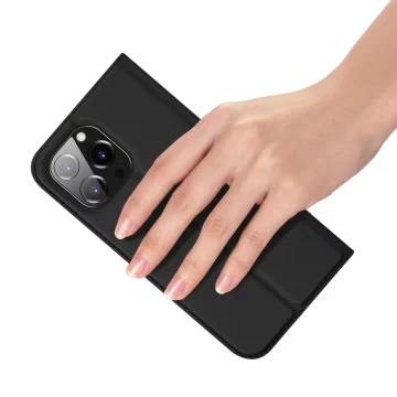 Dux Ducis Skin Pro iPhone 15 Pro Max pouzdro s klopou a peněženkou - černé