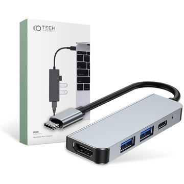 Hub Adapter 2x USB-A HDMI USB-C V2-HUB 4w1 USB-C Grau