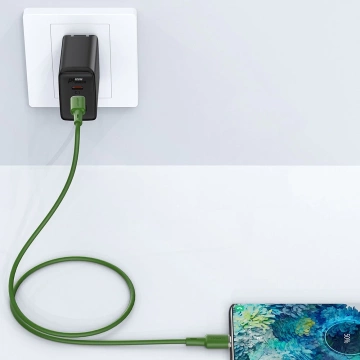 Acefast cable USB Type C - USB Type C 1.2m, 60W (20V/3A) green (C2-03 oliver green)