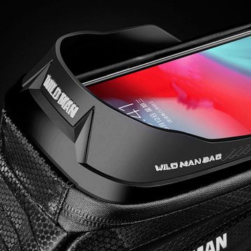Bicycle bag Wildman Front Frame Bicycle Bag ES10X handlebar holder for phone 1.2l Black