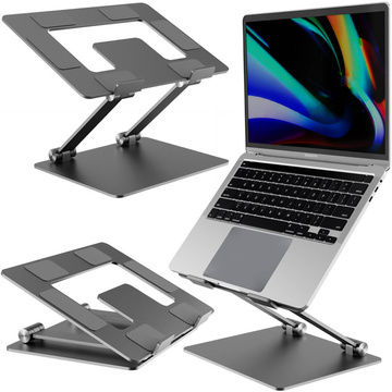 Stojak na laptopa Macbook'a 17 podstawka stolik uchwyt składany regulowany aluminiowy na biurko Alogy Grafitowy