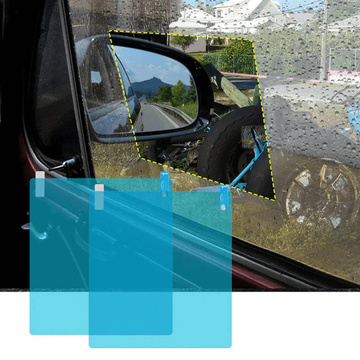 2 x hydrophobe Nano-Folie, Fensteraufkleber, Spiegel, Regen, wasserdicht, für Auto, Auto, Badezimmer, 15 x 20 cm, 2 x Nano-Spiegelfolie