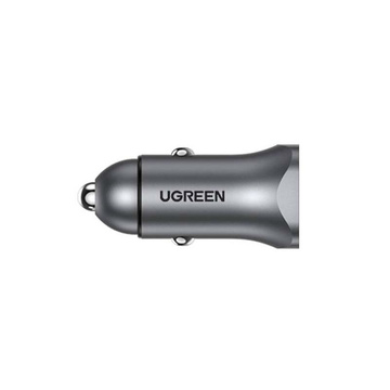 UGREEN CD130 nabíjačka do auta, USB-A PD 3.0, USB-C, QC3.0 30W (sivá)
