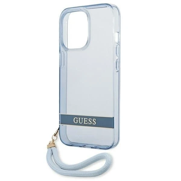 Etui Guess GUHCP13LHTSGSB für Apple iPhone 13 Pro / 13 6,1" niebieski/blue Hardcase Translucent Stap