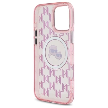 Karl Lagerfeld Hülle für iPhone 16 Pro Max 6,9" Rosa MagSafe IML Monogramm Karl