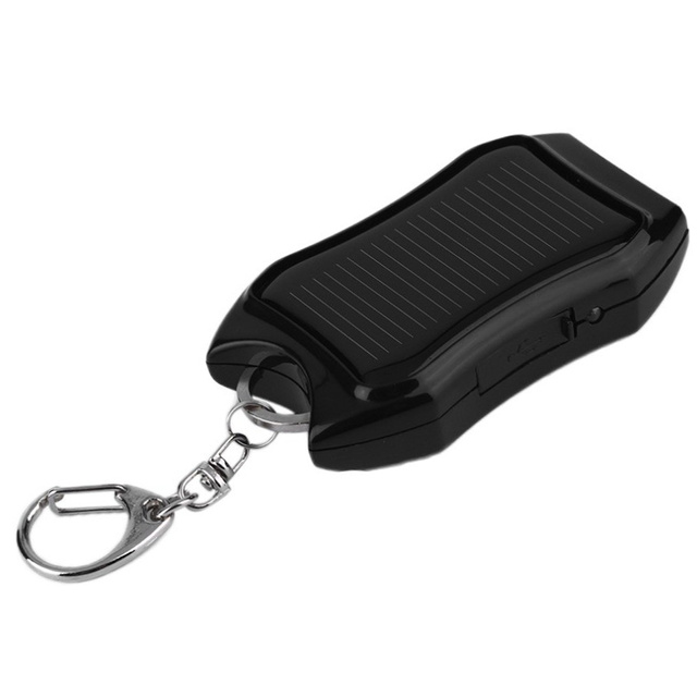 Solar Power Bank Power Bank with Flashlight 1200mAh Backpack Keychain Black